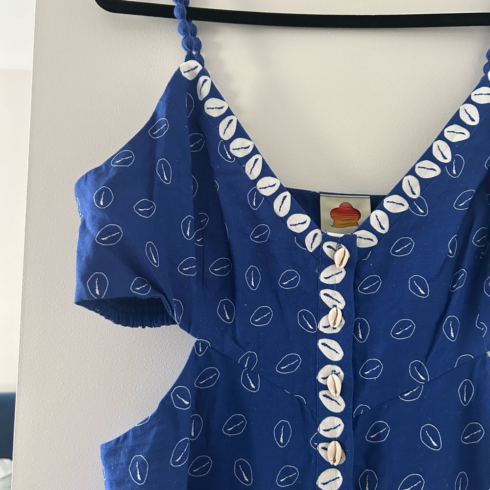 Farm Rio Blue Mixed Ondina Midi Dress XL NWT - Picture 4 of 15